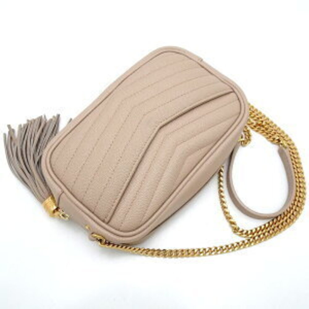 SAINT LAURENT PARIS Lou Bag Beige Pink Tan Leather Shoulder - Picture 3 of 9